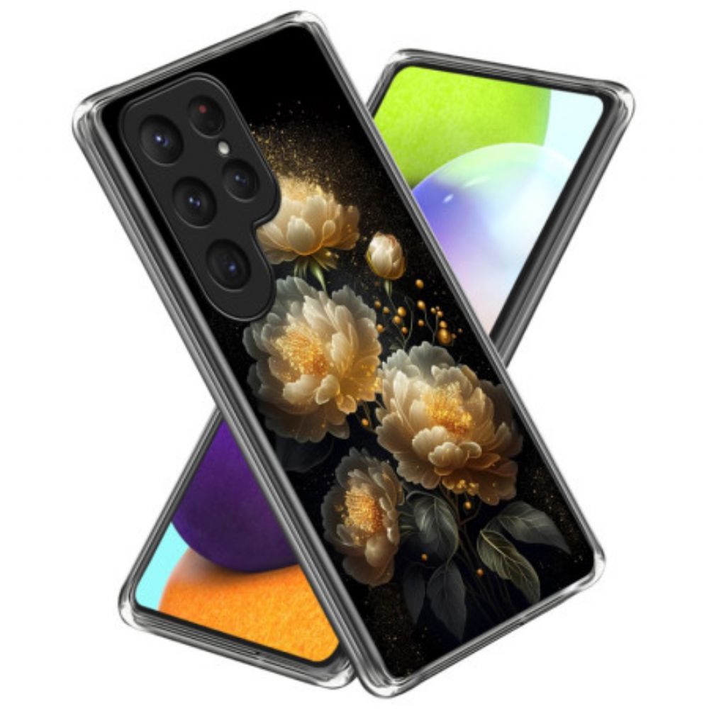 Hoesje Voor Samsung Galaxy S25 Ultra 5g Gouden Pioenroos