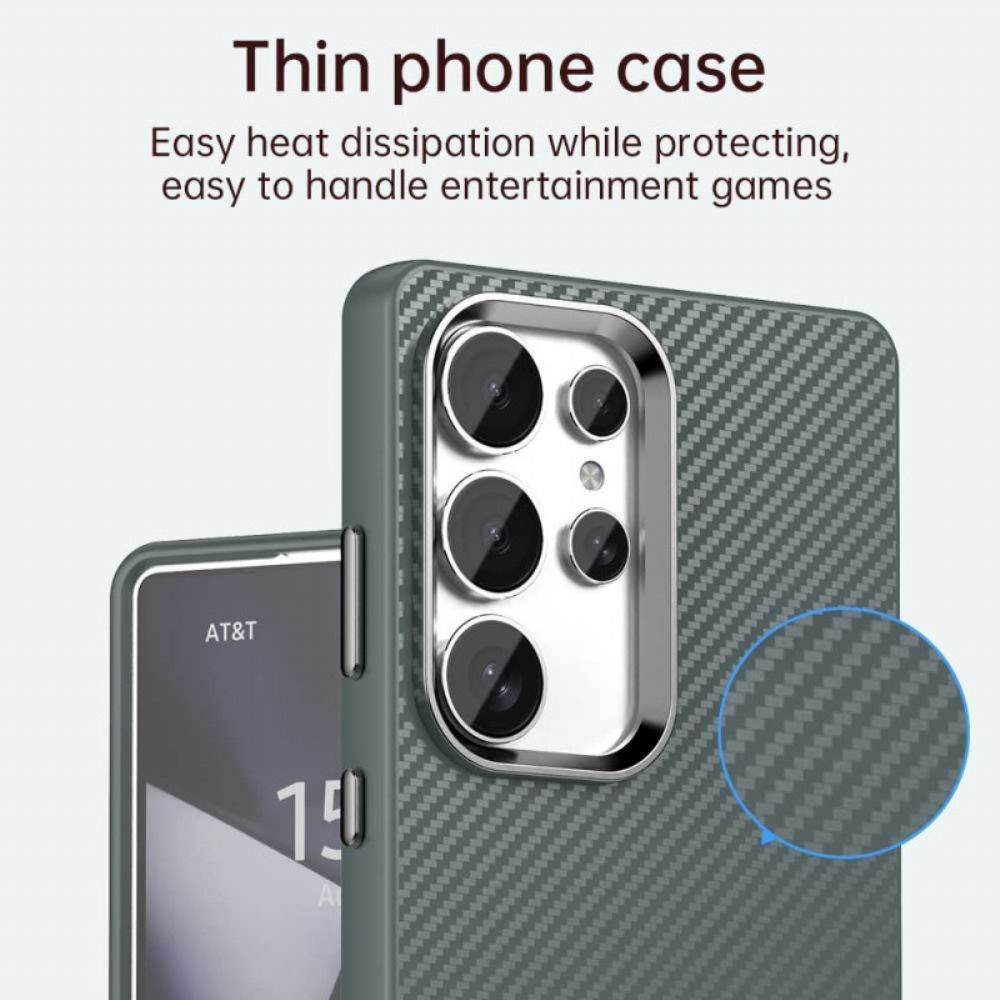 Hoesje Voor Samsung Galaxy S25 Ultra 5g Koolstofvezeltextuur