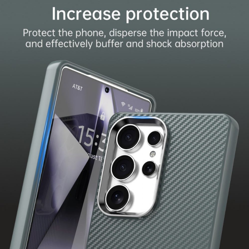 Hoesje Voor Samsung Galaxy S25 Ultra 5g Koolstofvezeltextuur