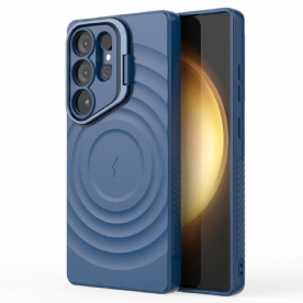 Hoesje Voor Samsung Galaxy S25 Ultra 5g Magsafe-compatibel Golvend Ontwerp Met Standaard