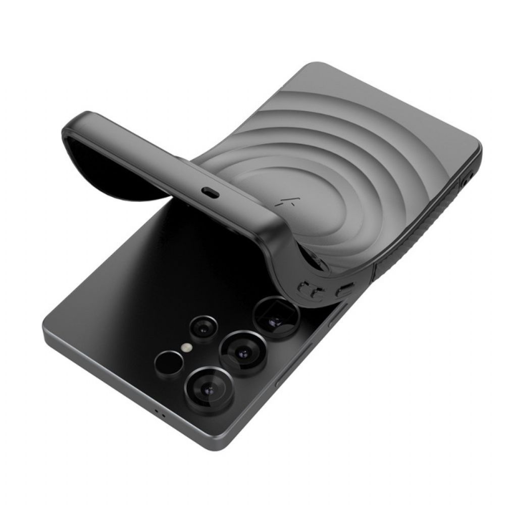 Hoesje Voor Samsung Galaxy S25 Ultra 5g Magsafe-compatibel Golvend Ontwerp Met Standaard