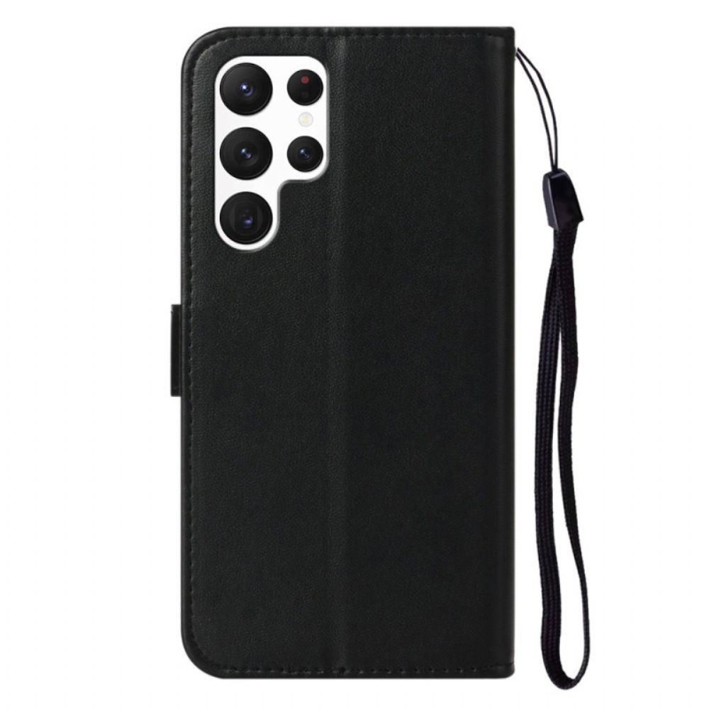 Leren Hoesje Samsung Galaxy S25 Ultra 5g Effen Kunstleer