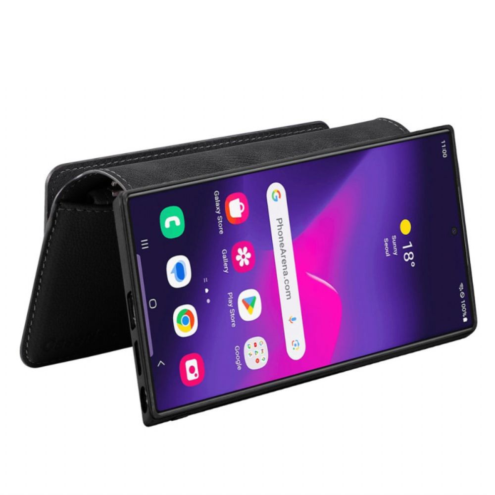 Leren Hoesje Samsung Galaxy S25 Ultra 5g Magnetische Hoes Afneembaar Bescherming Hoesje