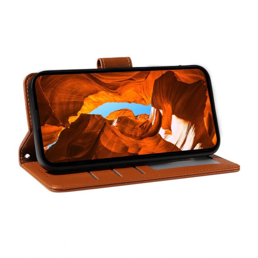 Leren Hoesje Samsung Galaxy S25 Ultra 5g Rfid-leren Portemonnee Met Bandje