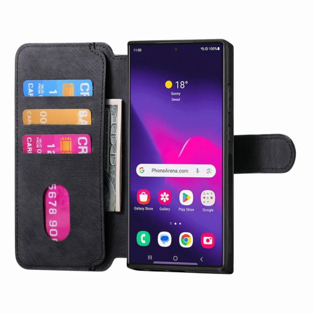 Leren Hoesje Voor Samsung Galaxy S25 Ultra 5g Afneembaar Magnetisch Rfid-hoesje