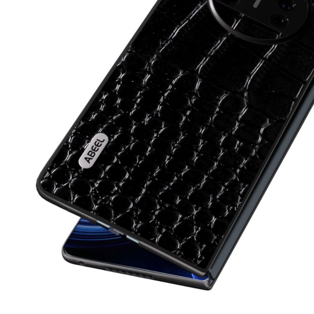 Cover Hoesje Huawei Mate X3 Telefoonhoesje Echt Krokodillenleerstijl Abeel