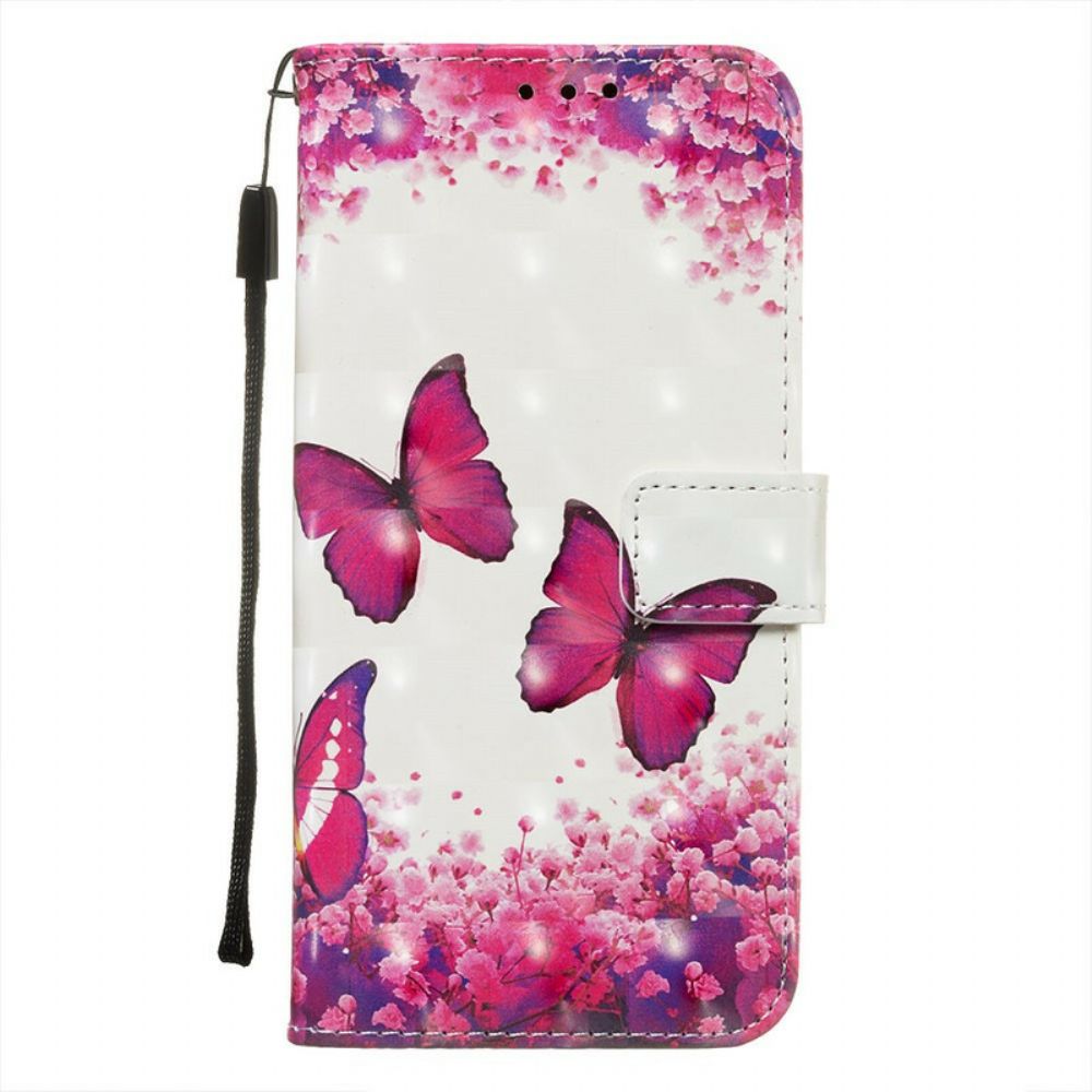 Folio-hoesje voor Xiaomi Redmi Note 8 Pro Rode Vlinders