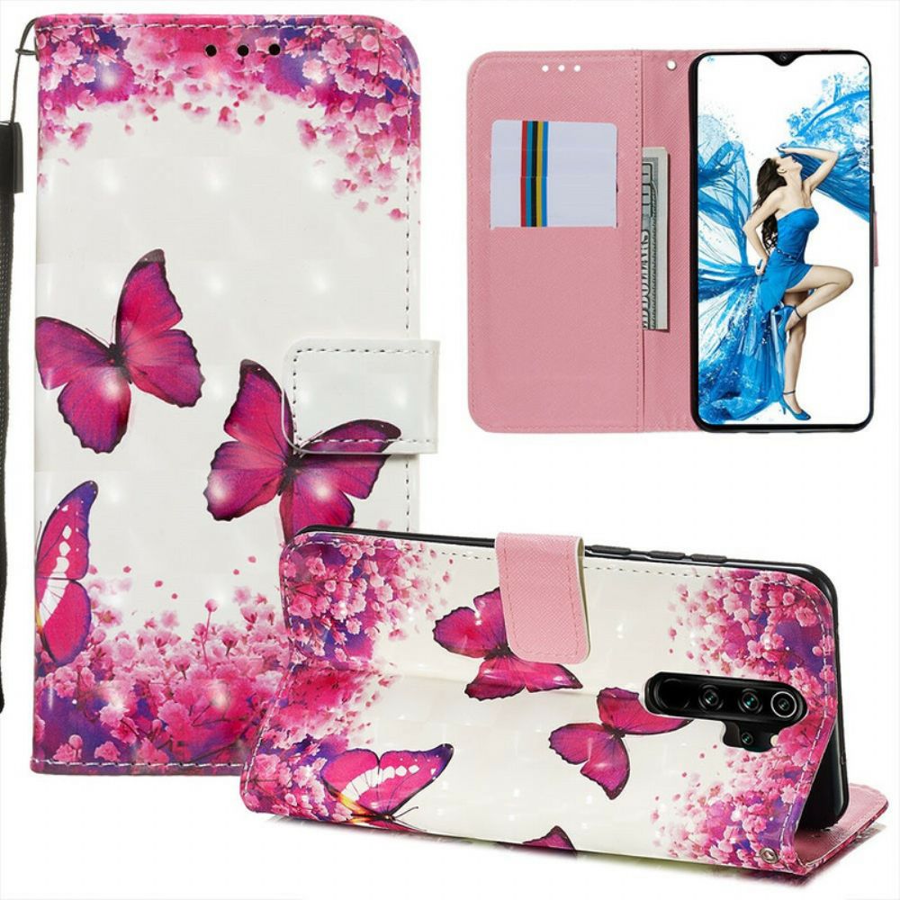 Folio-hoesje voor Xiaomi Redmi Note 8 Pro Rode Vlinders