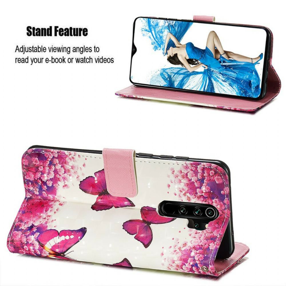 Folio-hoesje voor Xiaomi Redmi Note 8 Pro Rode Vlinders