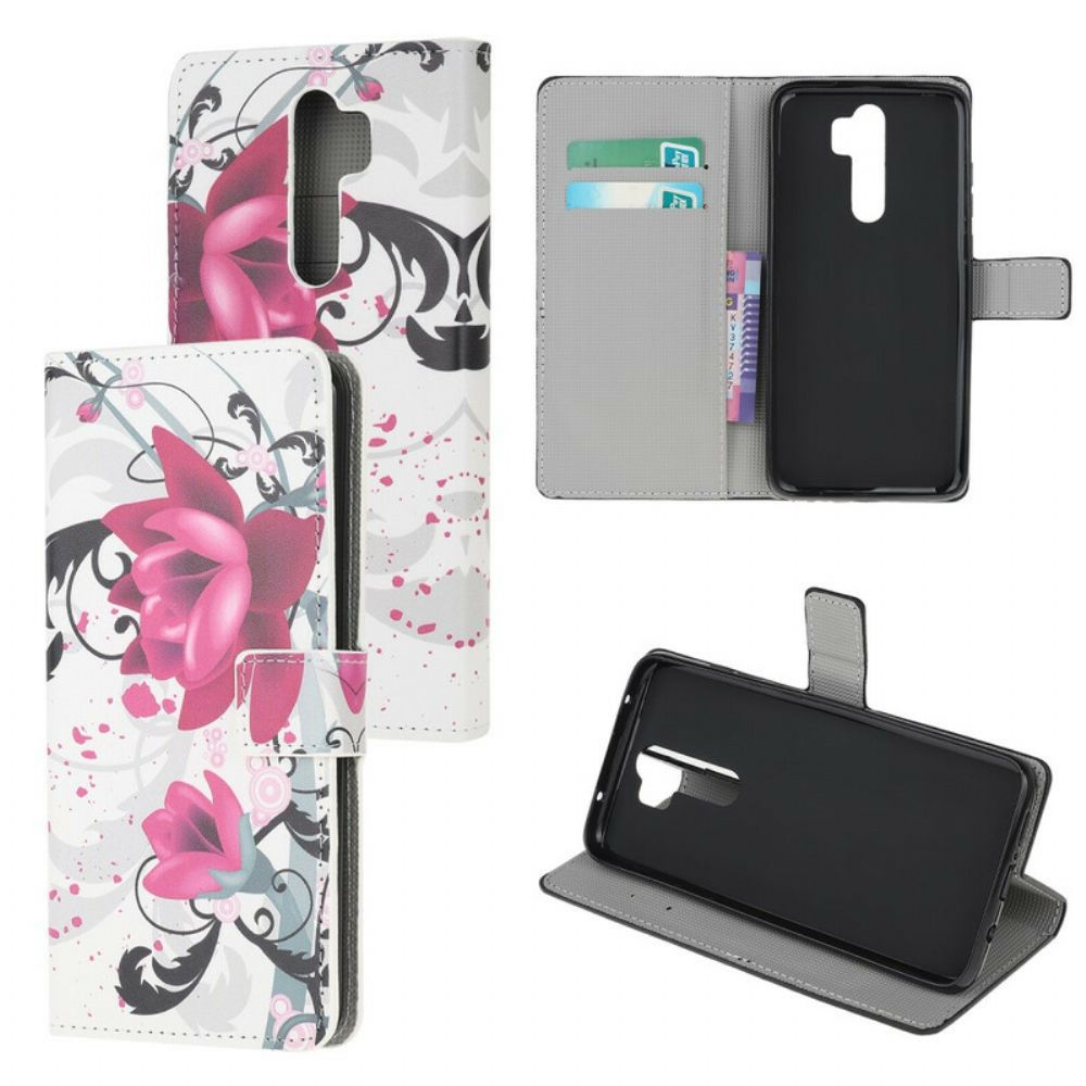 Folio-hoesje voor Xiaomi Redmi Note 8 Pro Tropische Bloemen
