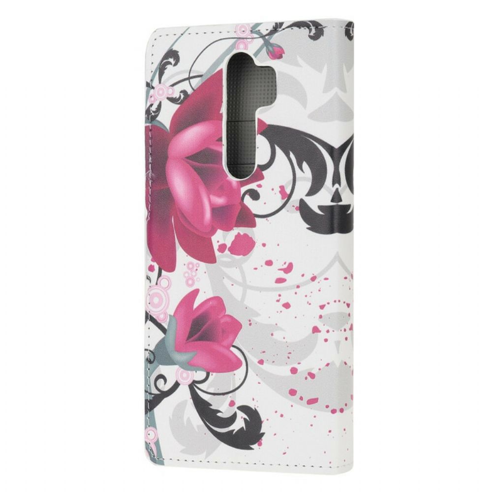 Folio-hoesje voor Xiaomi Redmi Note 8 Pro Tropische Bloemen