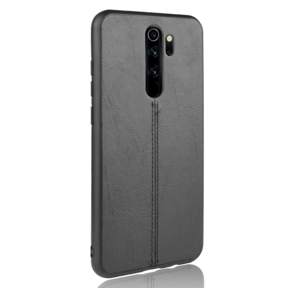 Hoesje voor Xiaomi Redmi Note 8 Pro Naad Leereffect
