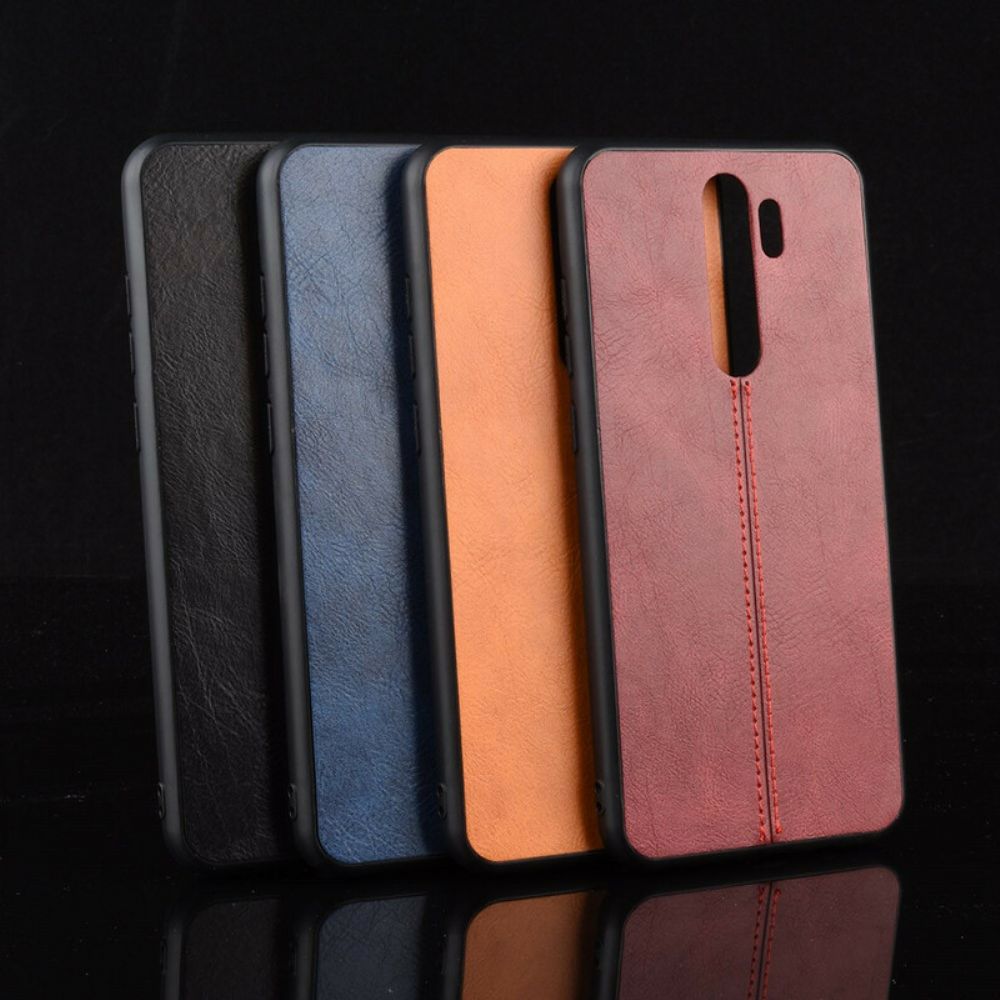 Hoesje voor Xiaomi Redmi Note 8 Pro Naad Leereffect