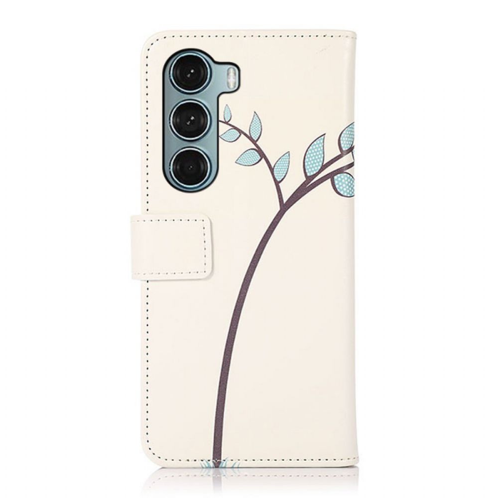 Folio-hoesje voor Moto G200 5G Paar Uilen In De Boom