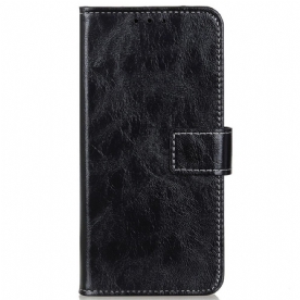 Leren Hoesje voor Moto G200 5G Glanzende En Zichtbare Naden