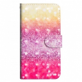 Leren Hoesje voor Huawei P Smart 2019 / Honor 10 Lite Magenta Glitterverloop