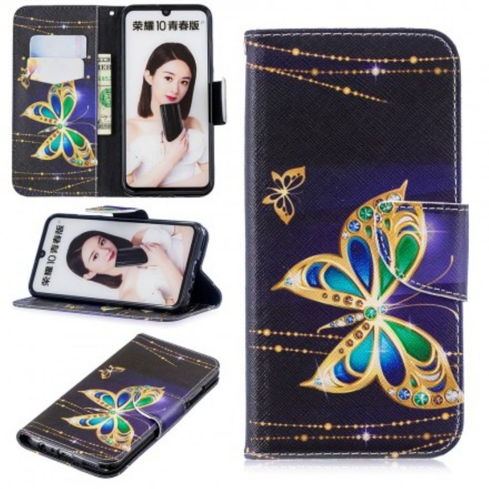 Leren Hoesje voor Huawei P Smart 2019 / Honor 10 Lite Magische Vlinder