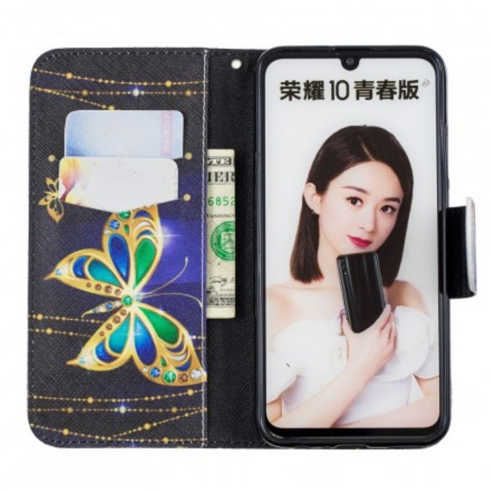 Leren Hoesje voor Huawei P Smart 2019 / Honor 10 Lite Magische Vlinder