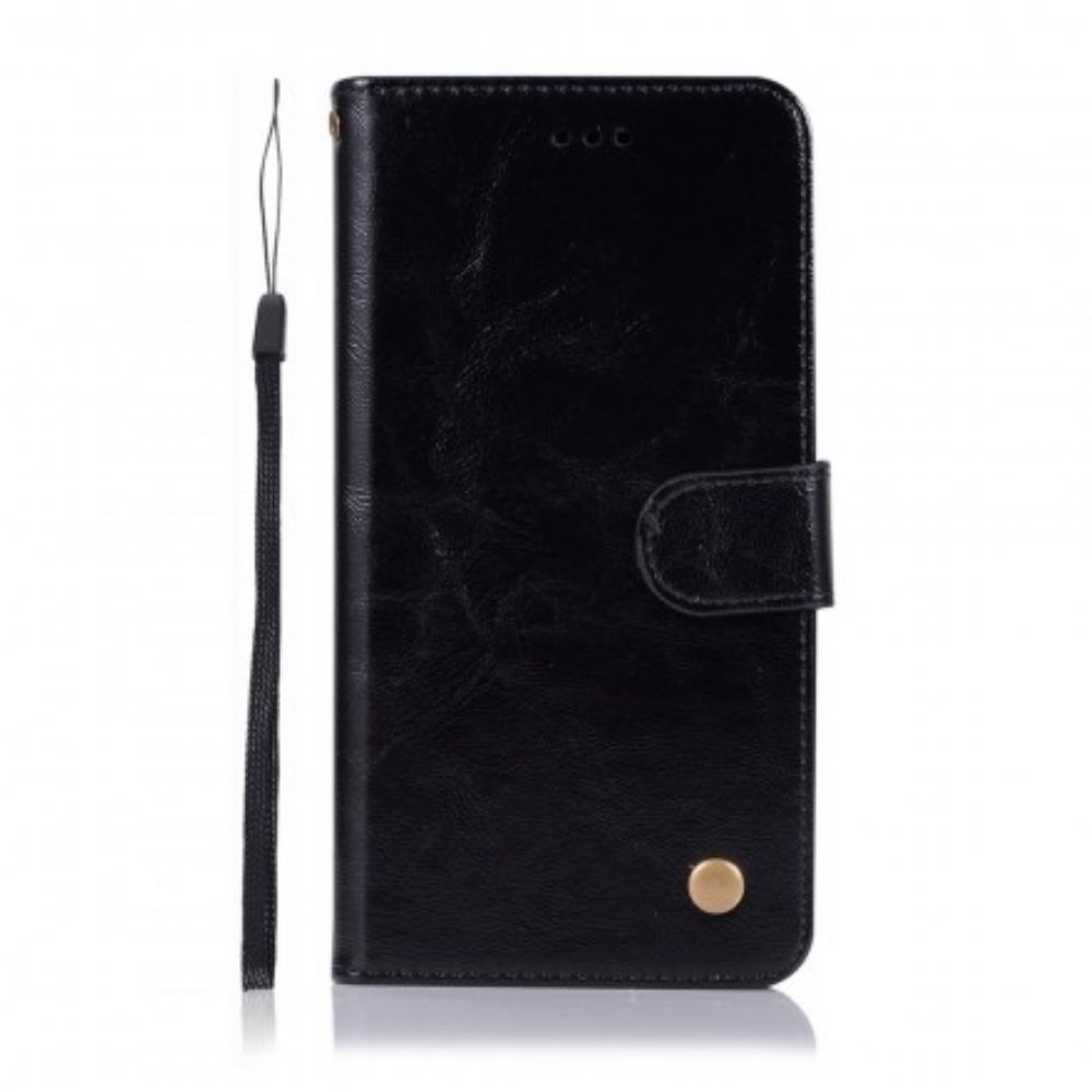 Leren Hoesje voor Huawei P Smart 2019 / Honor 10 Lite Met Ketting Vintage Kunstleren Band