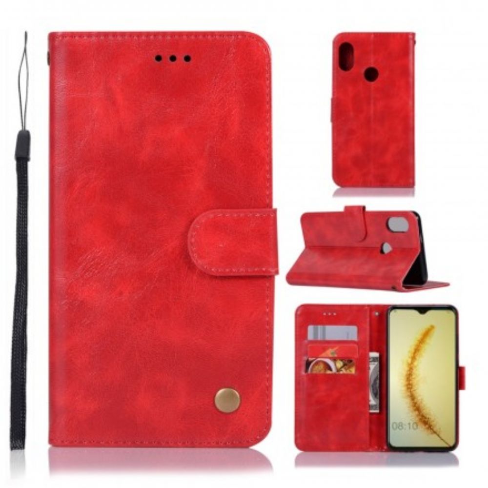Leren Hoesje voor Huawei P Smart 2019 / Honor 10 Lite Met Ketting Vintage Kunstleren Band