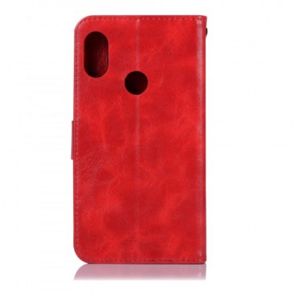 Leren Hoesje voor Huawei P Smart 2019 / Honor 10 Lite Met Ketting Vintage Kunstleren Band