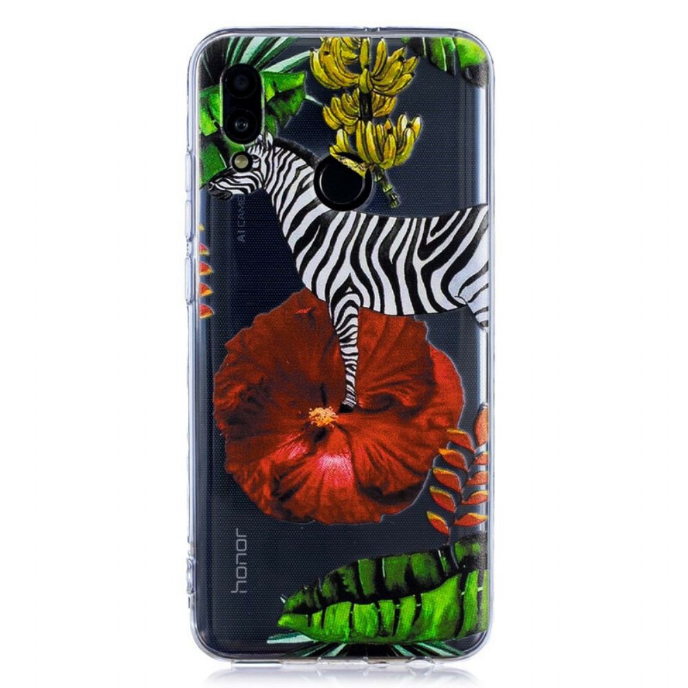 Telefoonhoesje voor Huawei P Smart 2019 / Honor 10 Lite Zebra En Bloemen