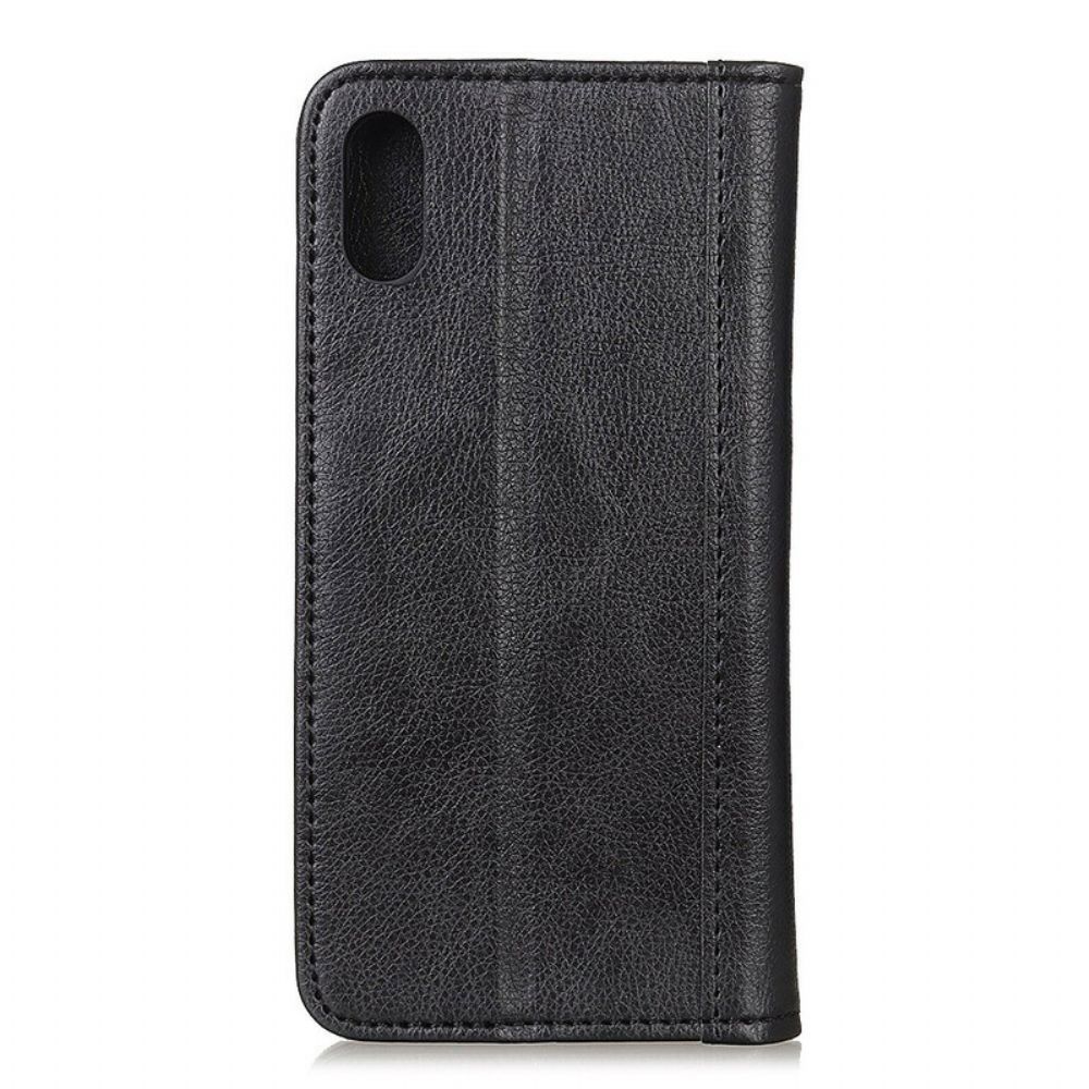 Bescherming Hoesje voor Xiaomi Redmi 9A Folio-hoesje Litchi Splitlederen Versie