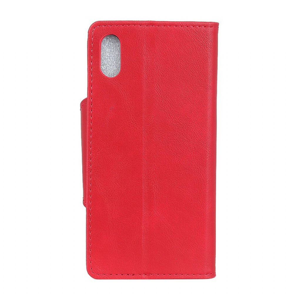 Leren Hoesje voor Xiaomi Redmi 9A Vintage Kunstleer En Knoop