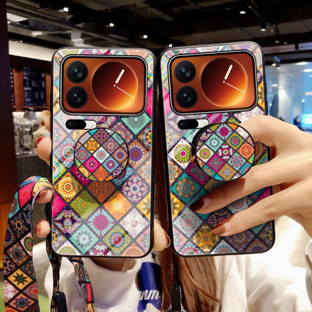 Case Hoesje Xiaomi 17 Pro Telefoonhoesje Standaard Van Gehard Glas En Draagkoord