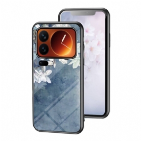 Cover Hoesje Xiaomi 17 Pro Telefoonhoesje Bloemenpatroon Van Gehard Glas