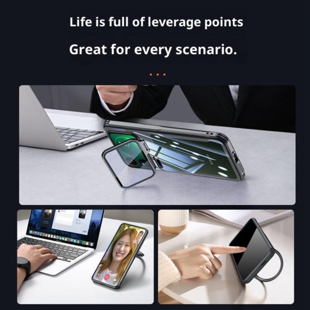 Cover Hoesje Xiaomi 17 Pro Telefoonhoesje Transparante Geïntegreerde Standaard En Camerabescherming