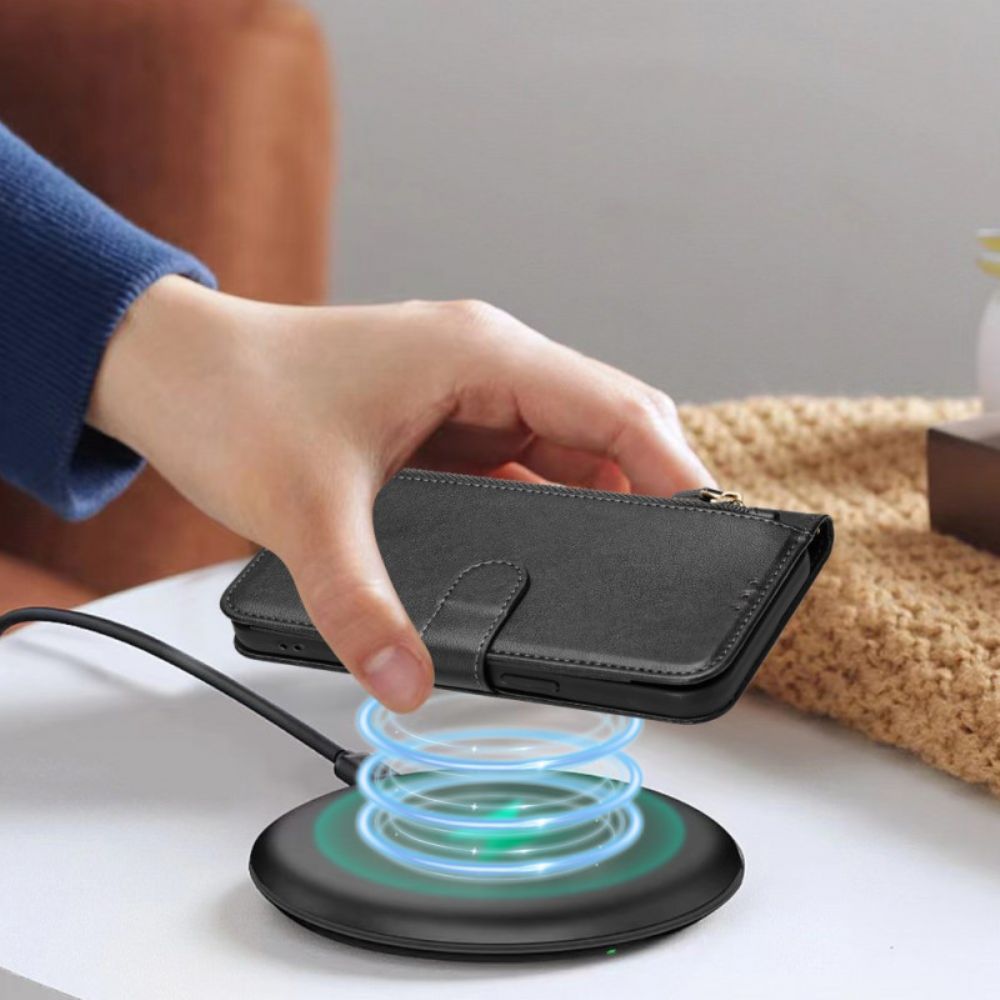 Flip Case Leren Xiaomi 17 Pro Vak Met Rits En Meerdere Kaartsleuven