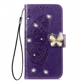 Folio-hoesje Xiaomi 17 Pro Telefoonhoesje 3d-vlinder En Strass-steentjes