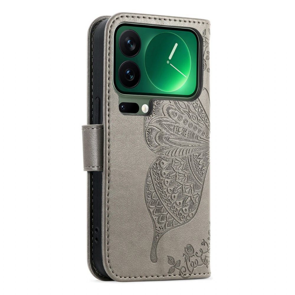Folio-hoesje Xiaomi 17 Pro Telefoonhoesje 3d-vlinder En Strass-steentjes