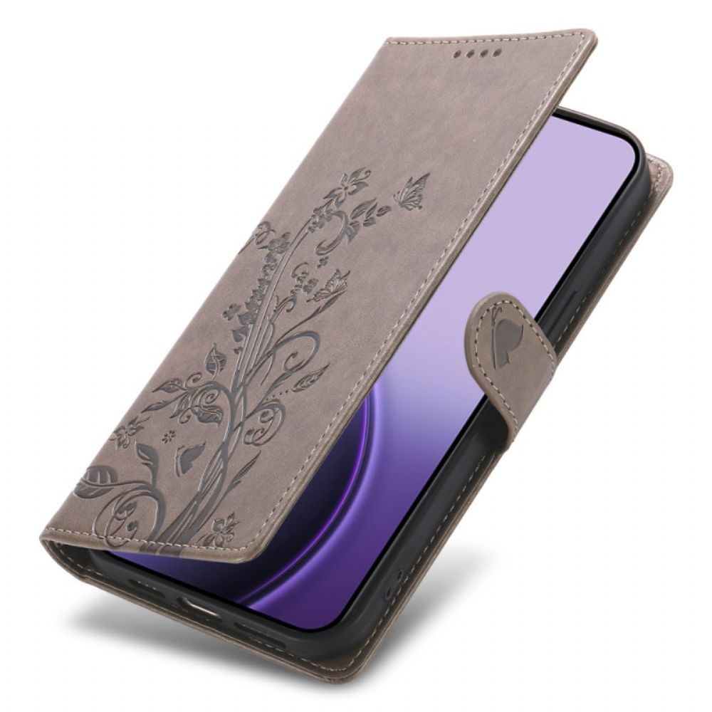 Folio-hoesje Xiaomi 17 Pro Telefoonhoesje Bloemen- En Vlinderpatroon