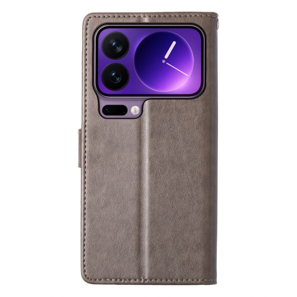 Folio-hoesje Xiaomi 17 Pro Telefoonhoesje Bloemen- En Vlinderpatroon