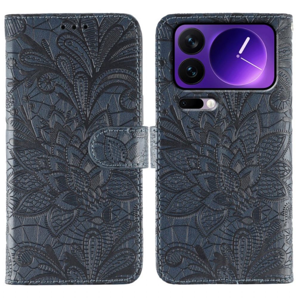 Folio-hoesje Xiaomi 17 Pro Telefoonhoesje Bloemenkantpatroon