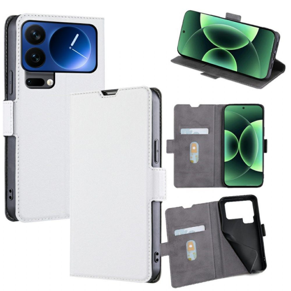 Folio-hoesje Xiaomi 17 Pro Telefoonhoesje Kunstleer Met Dubbele Sluiting