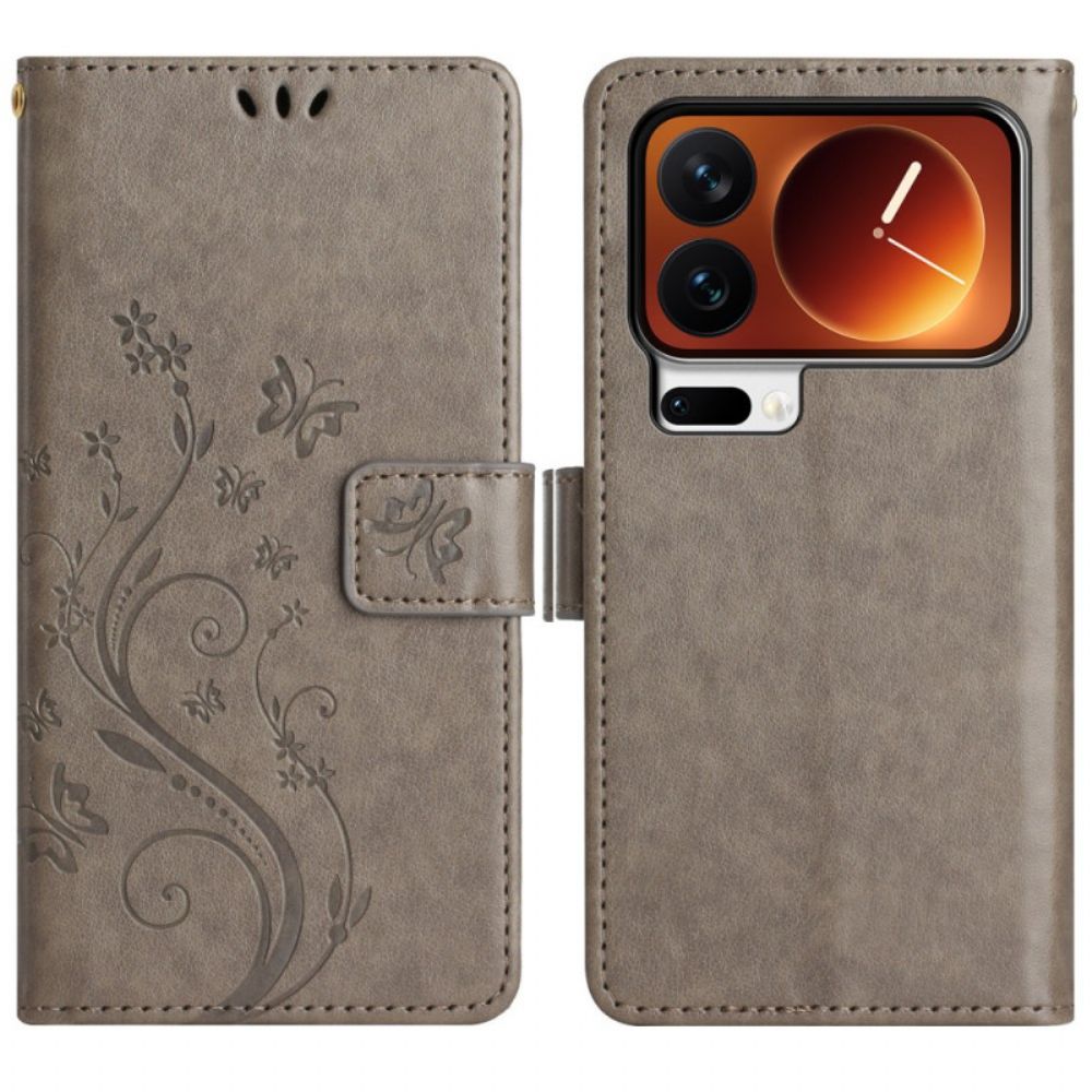 Folio-hoesje Xiaomi 17 Pro Telefoonhoesje Vlinders En Bloemen