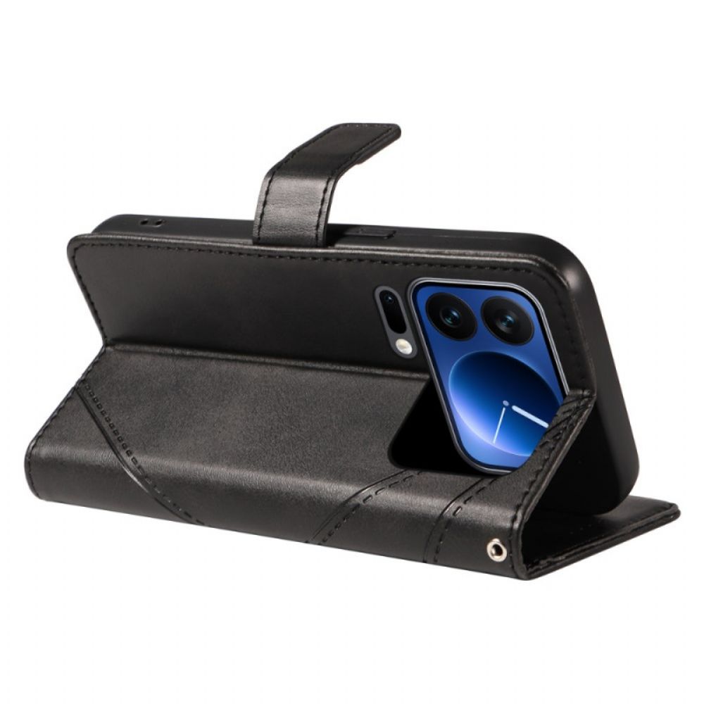 Folio-hoesje Xiaomi 17 Pro Tweekleurige Leerlook