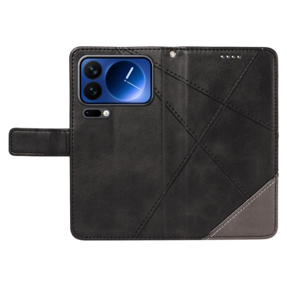 Folio-hoesje Xiaomi 17 Pro Tweekleurige Leerlook