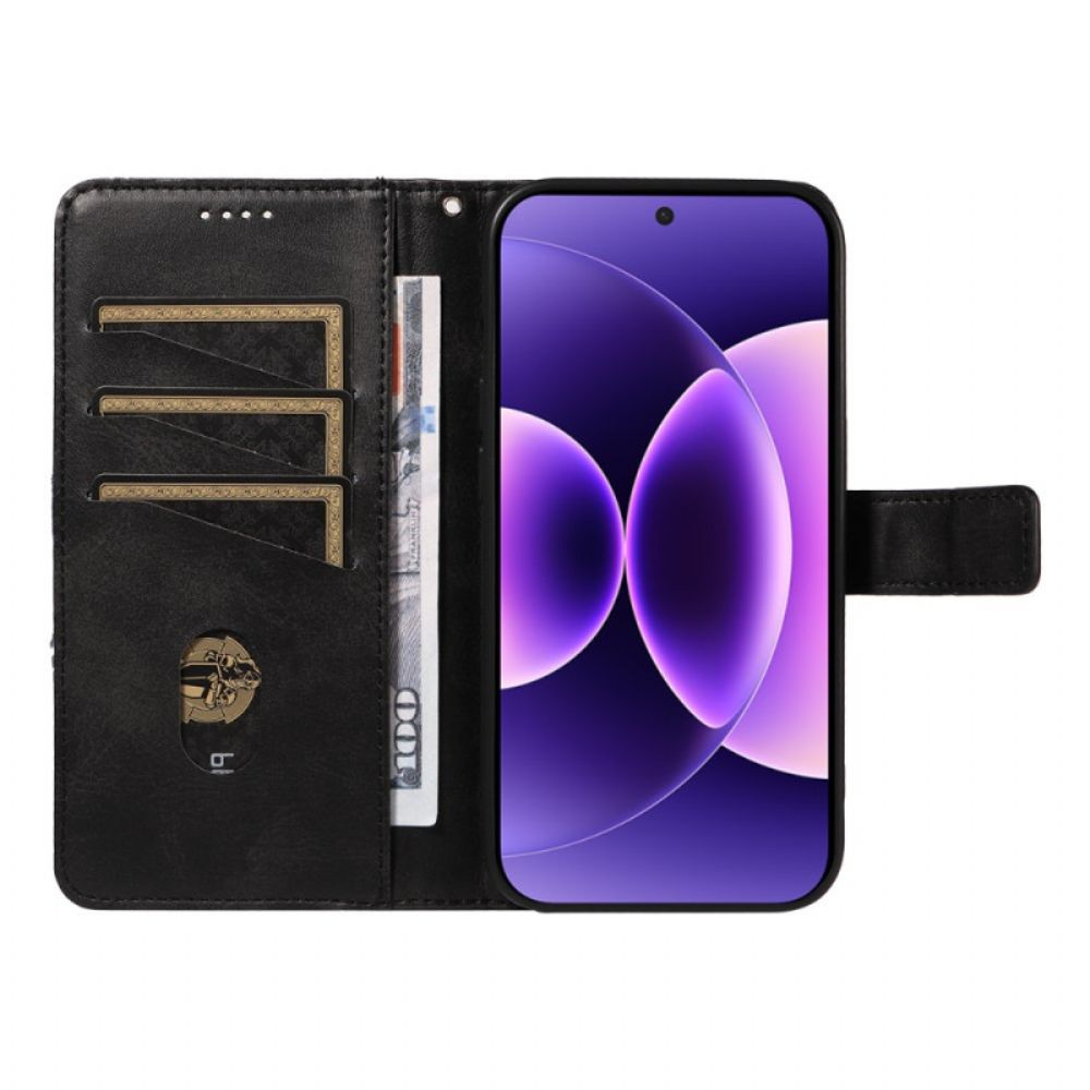Folio-hoesje Xiaomi 17 Pro Tweekleurige Leerlook