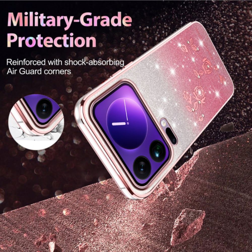 Hoesje Voor Xiaomi 17 Pro Bloemen En Strass-steentjes