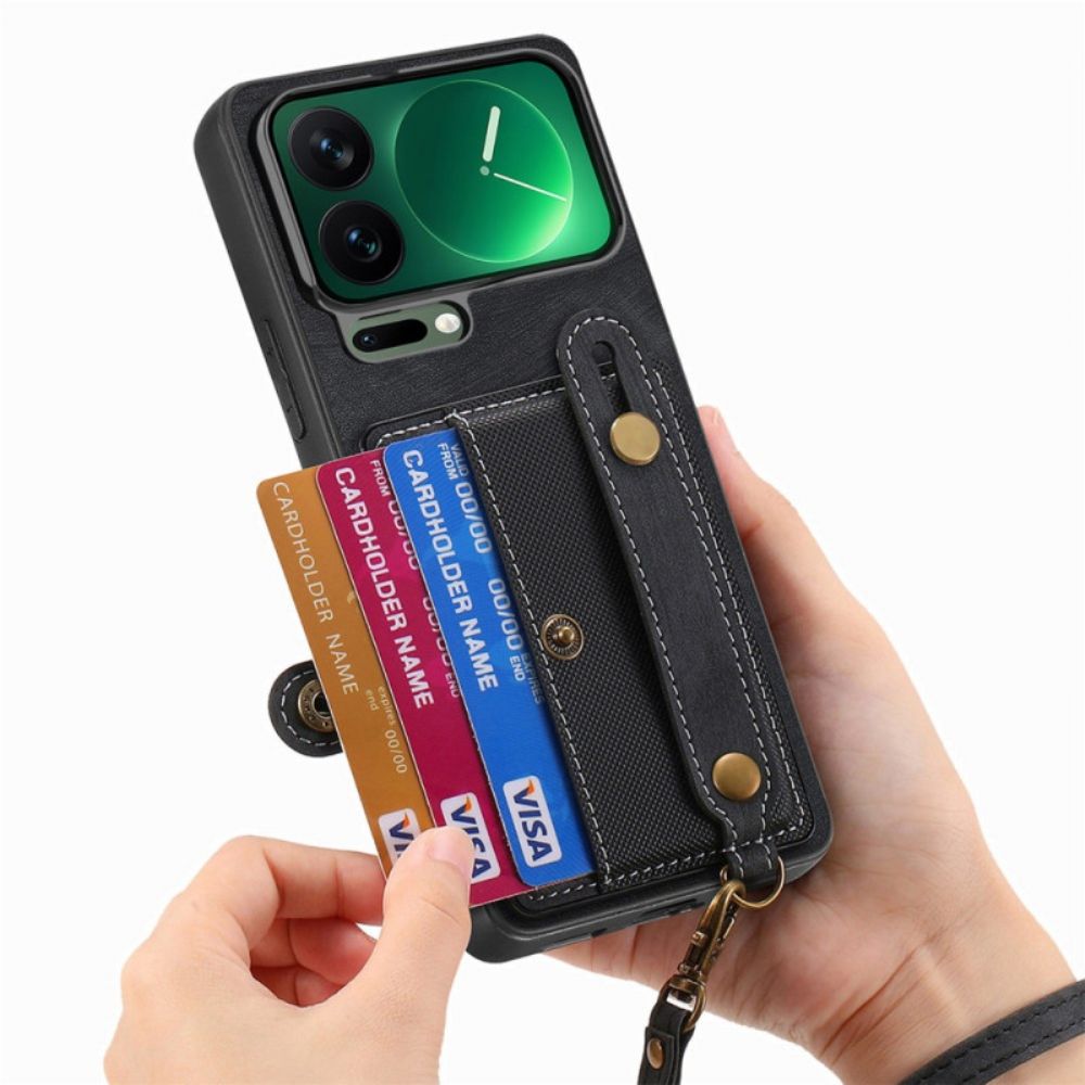 Hoesje Xiaomi 17 Pro Kaartsleuven En Riem Bescherming Hoesje