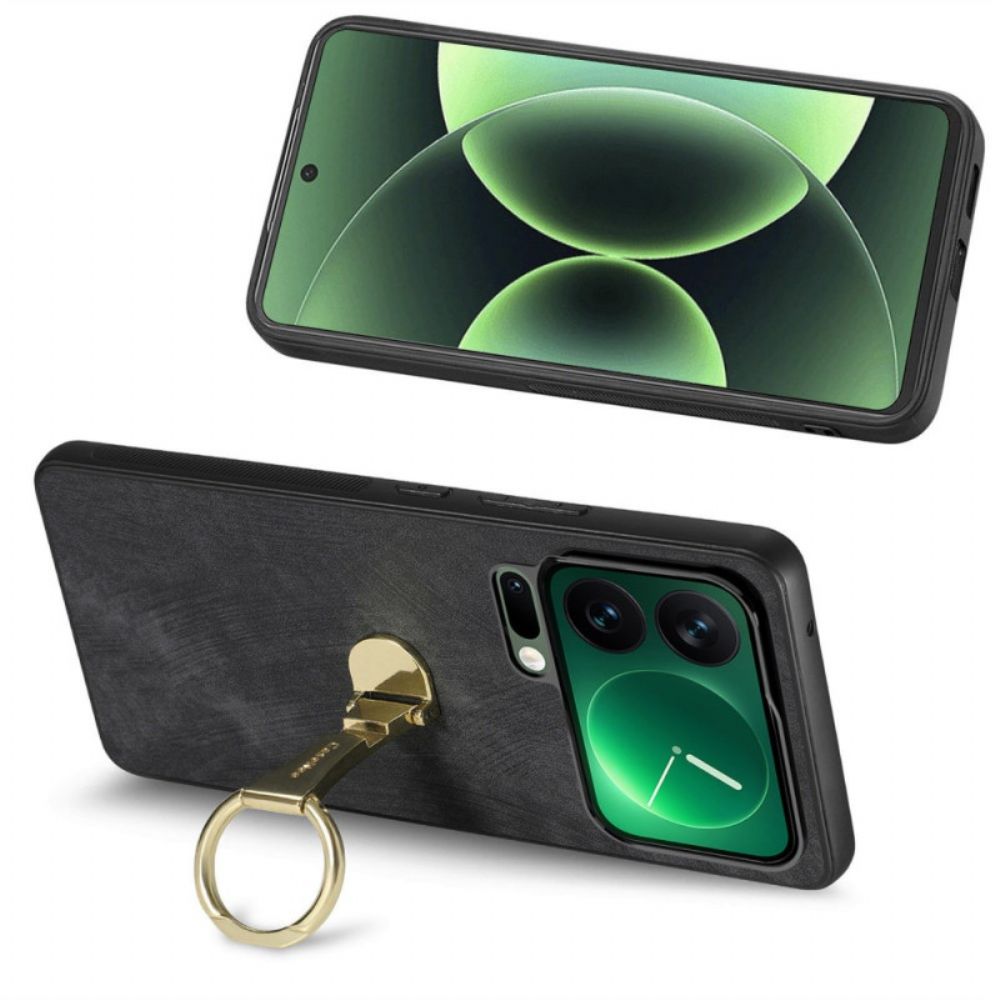 Hoesje Xiaomi 17 Pro Opvouwbare Standaard Met Retro Textuur Caseneo