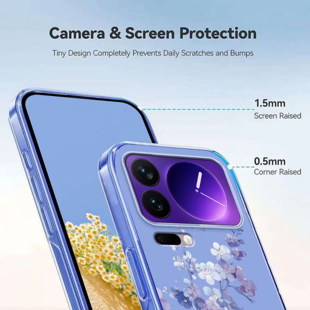Hoesje Xiaomi 17 Pro Transparante Vlinders En Bloemen