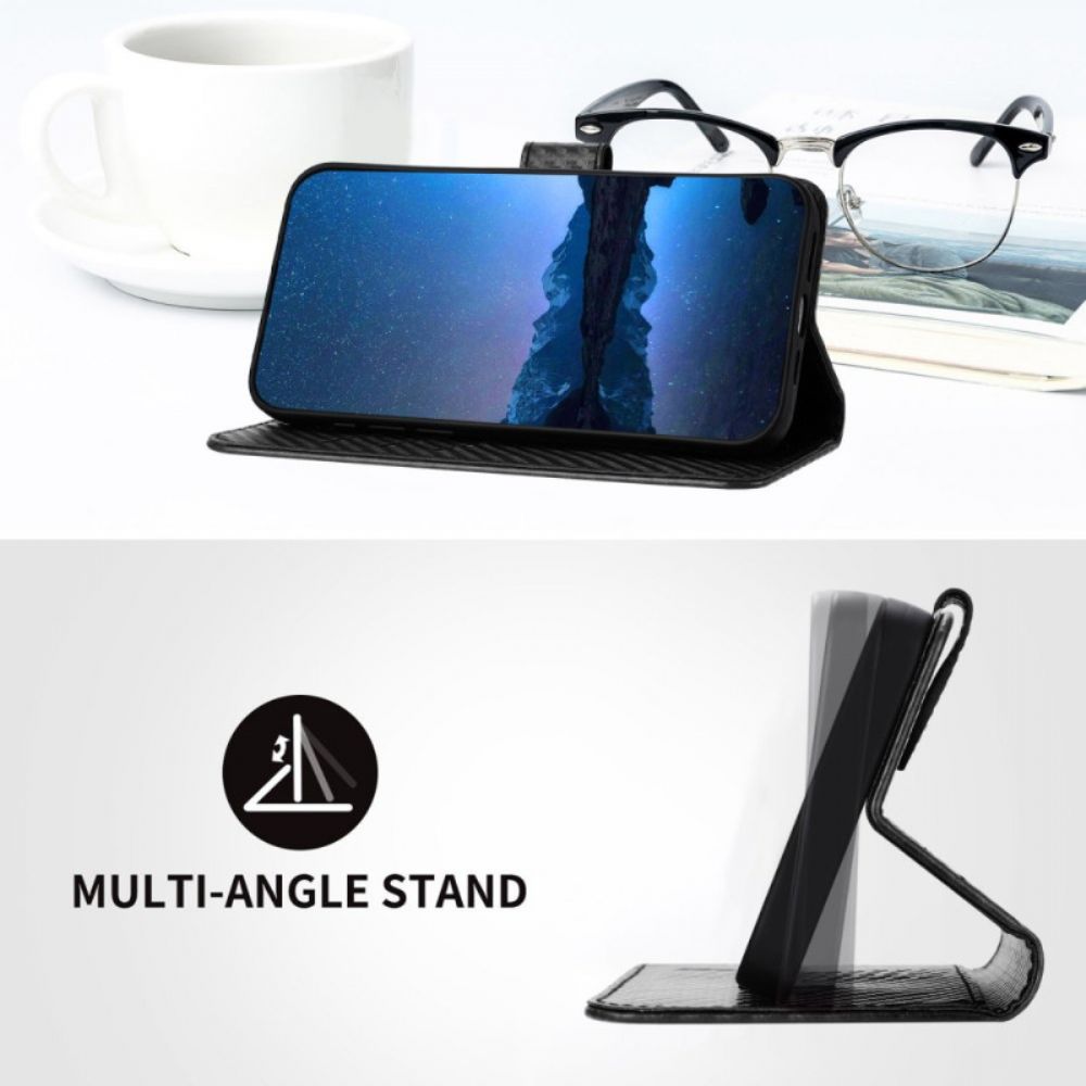 Leren Hoesje Voor Xiaomi 17 Pro Koolstofvezeltextuur