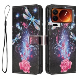 Leren Hoesje Voor Xiaomi 17 Pro Libellenpatroon