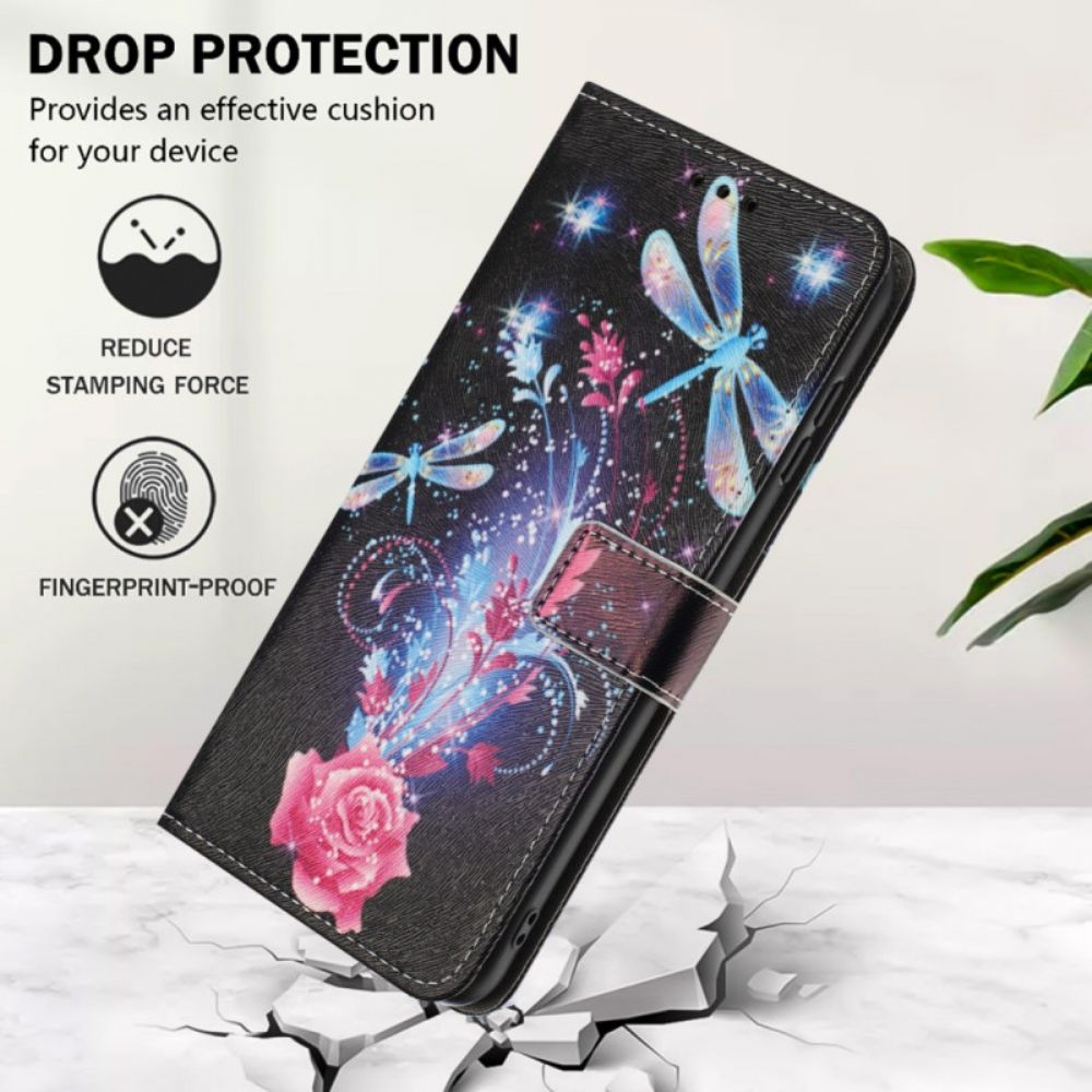 Leren Hoesje Voor Xiaomi 17 Pro Libellenpatroon