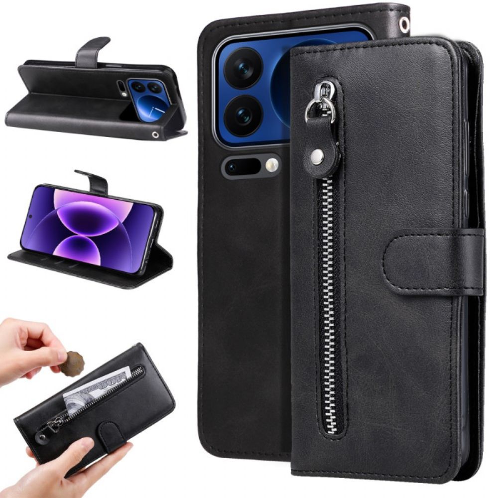 Leren Hoesje Voor Xiaomi 17 Pro Vak Met Ritssluiting